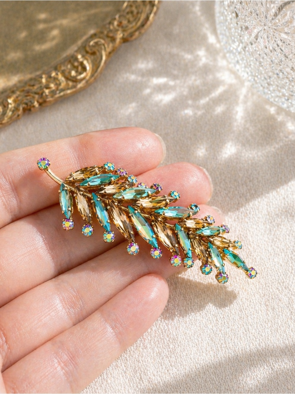 Rare Vintage Signed Sherman Leaf Brooch